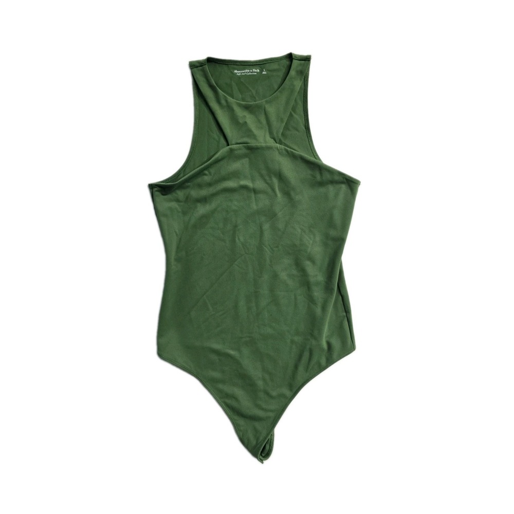 Abercrombie and Fitch Soft AF Collection Green Highneck Cutout Bodysuit Sz Large